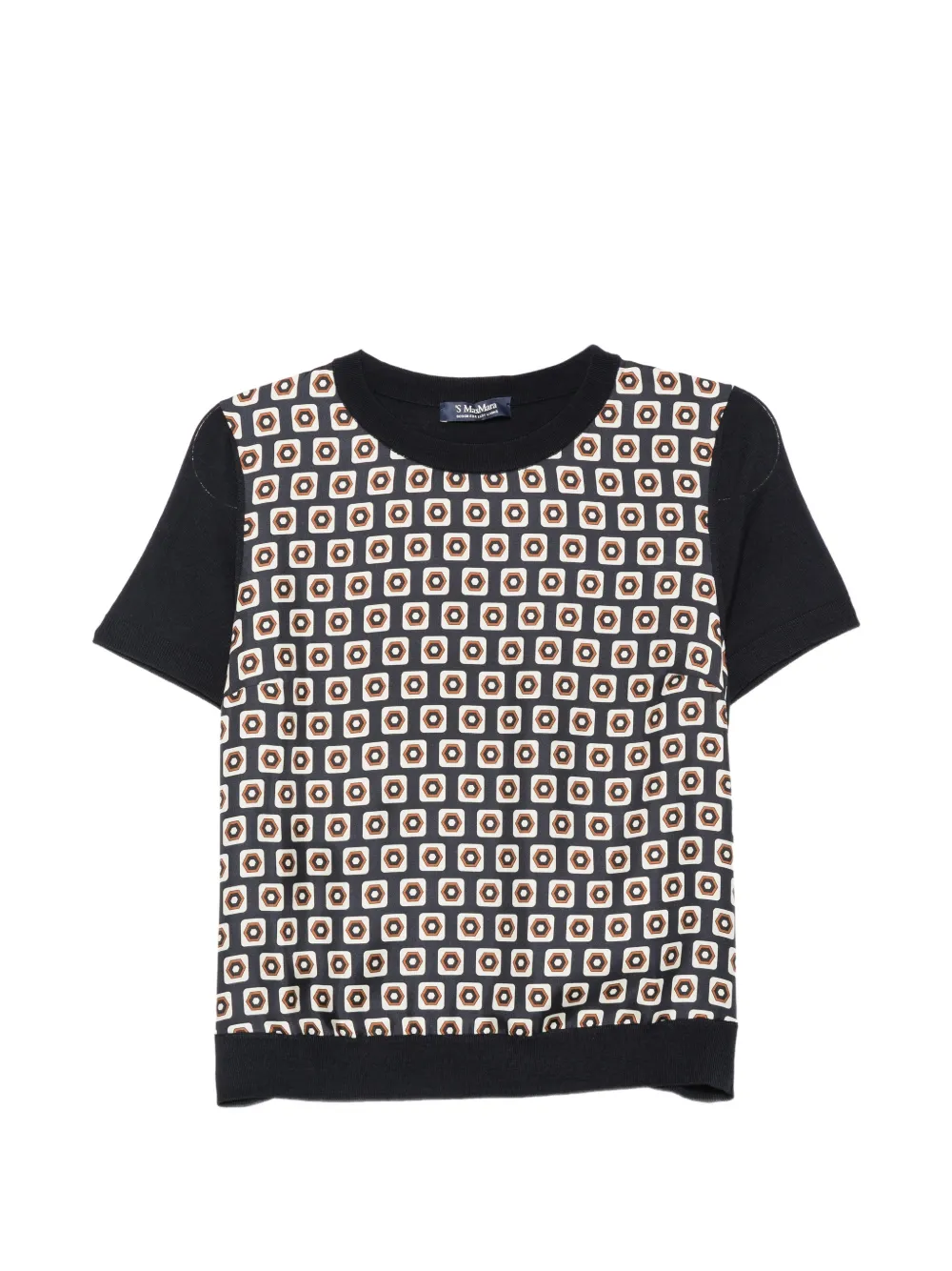 'S Max Mara geometric-print short-sleeve sweater - Blu
