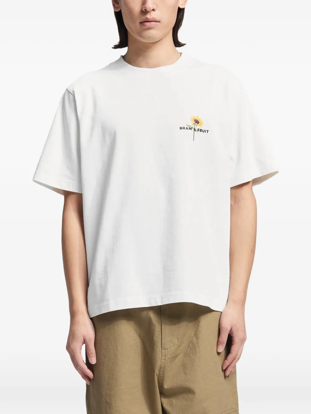Bram s Fruit T-shirt met zonnebloemprint Wit