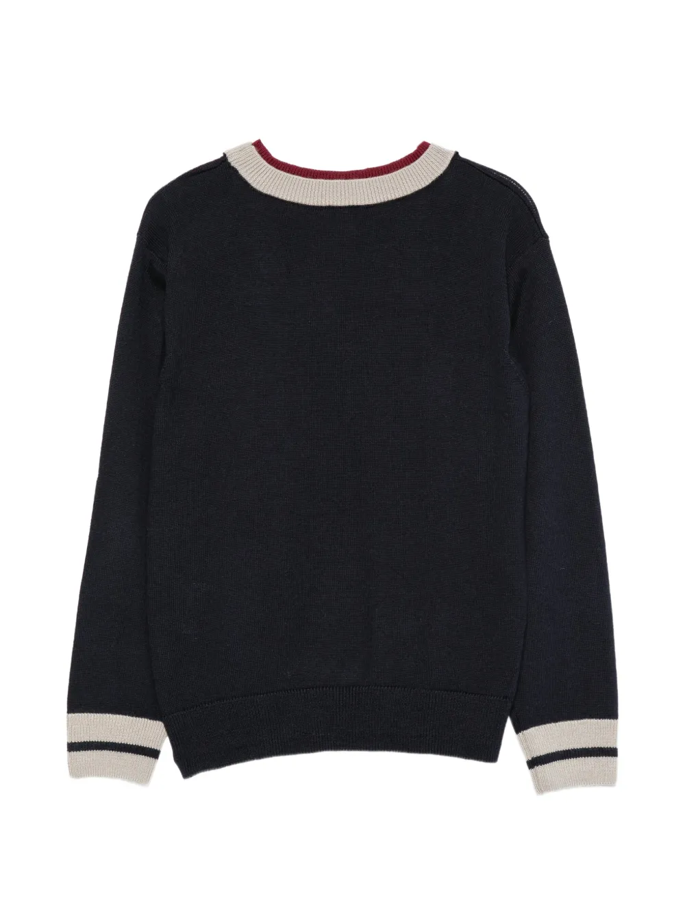 Fay Kids logo-embroidered contrast-trim sweater Zwart