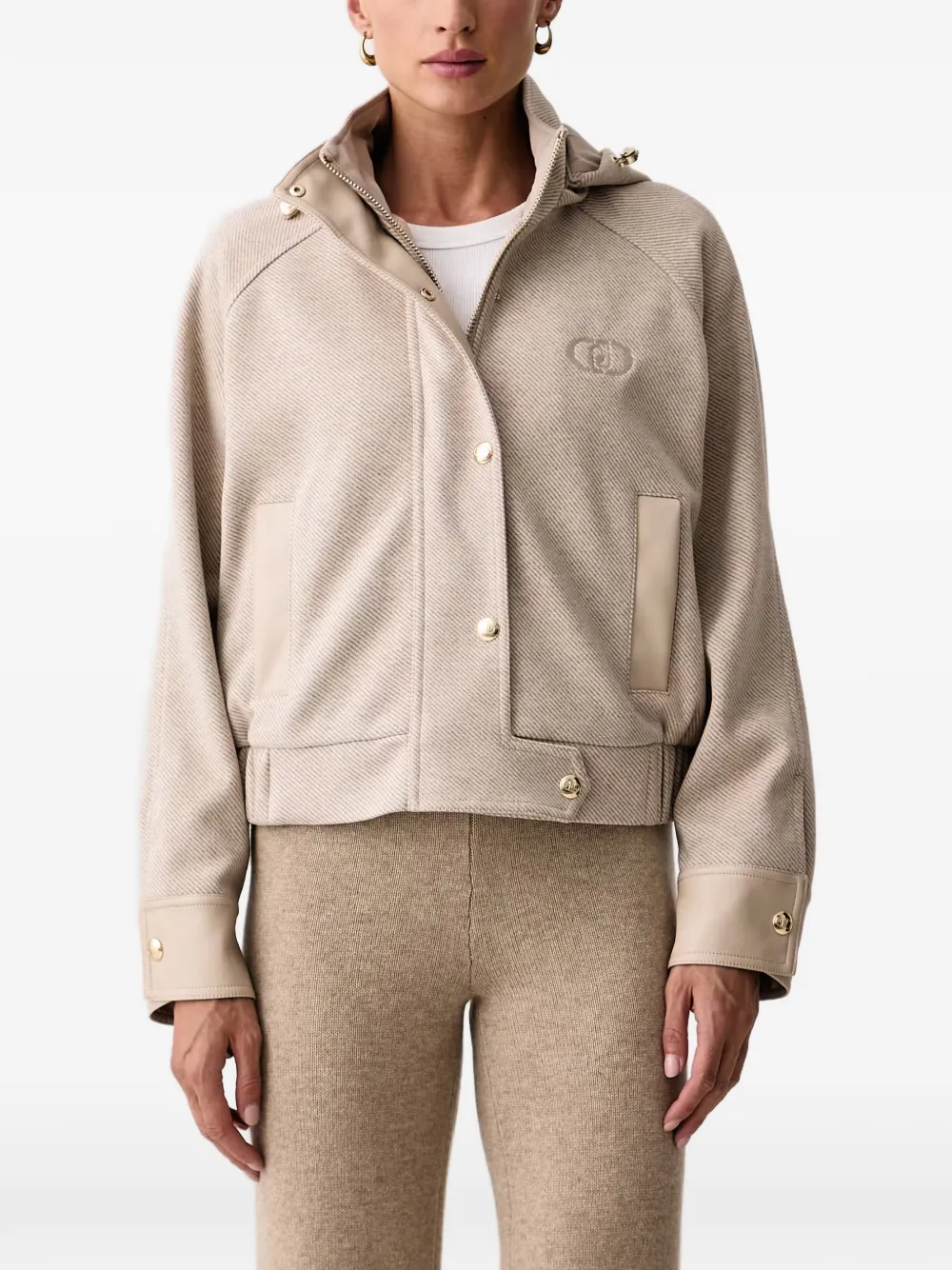LIU JO twill hooded jacket - Toni neutri