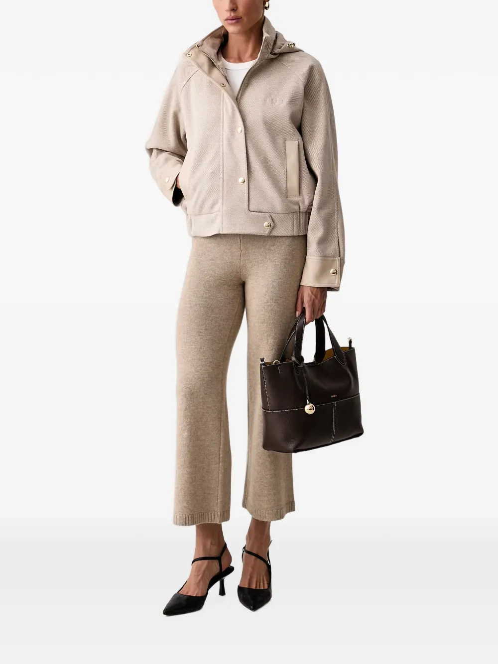 LIU JO Twill jack met capuchon Beige