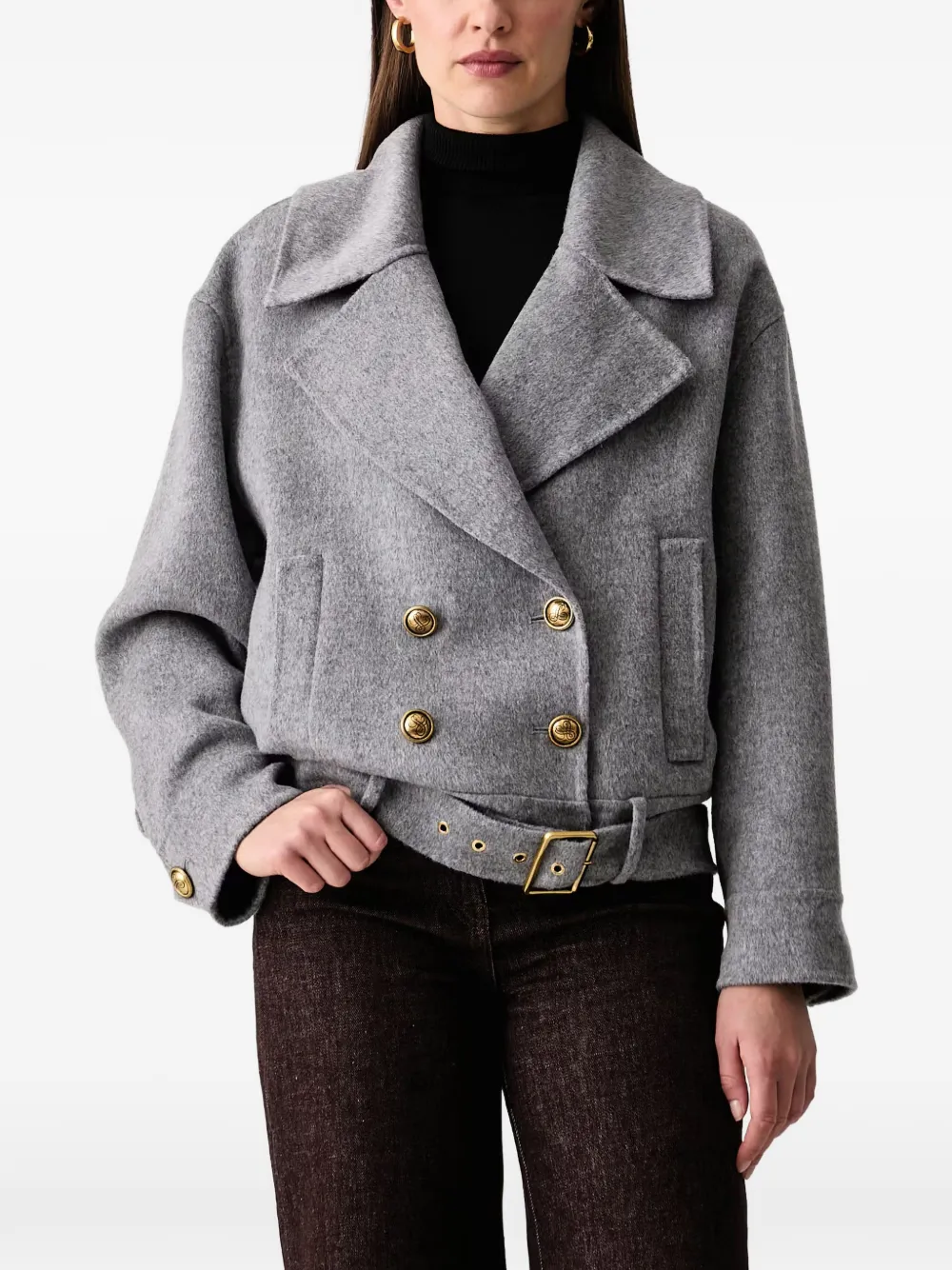 LUISA SPAGNOLI Scalare double-breasted belted jacket - Gris