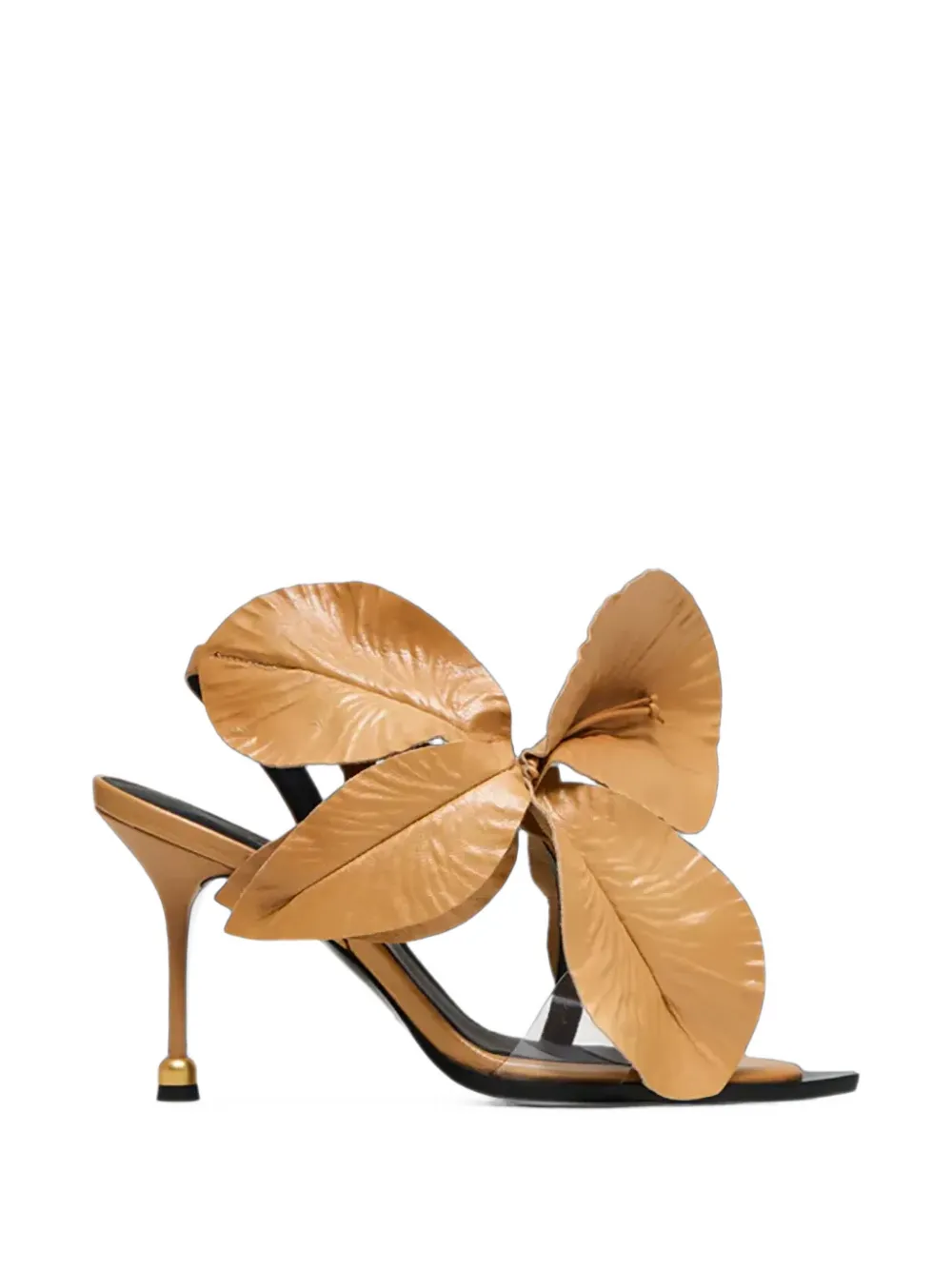 Vanda Novak Daisy Floral-applique Sandals In Brown