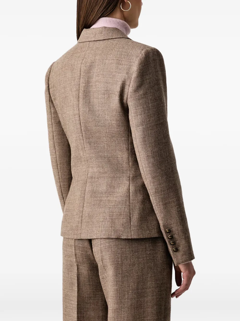 LUISA SPAGNOLI Sarat blazer met dubbele rij knopen en puntige revers Bruin