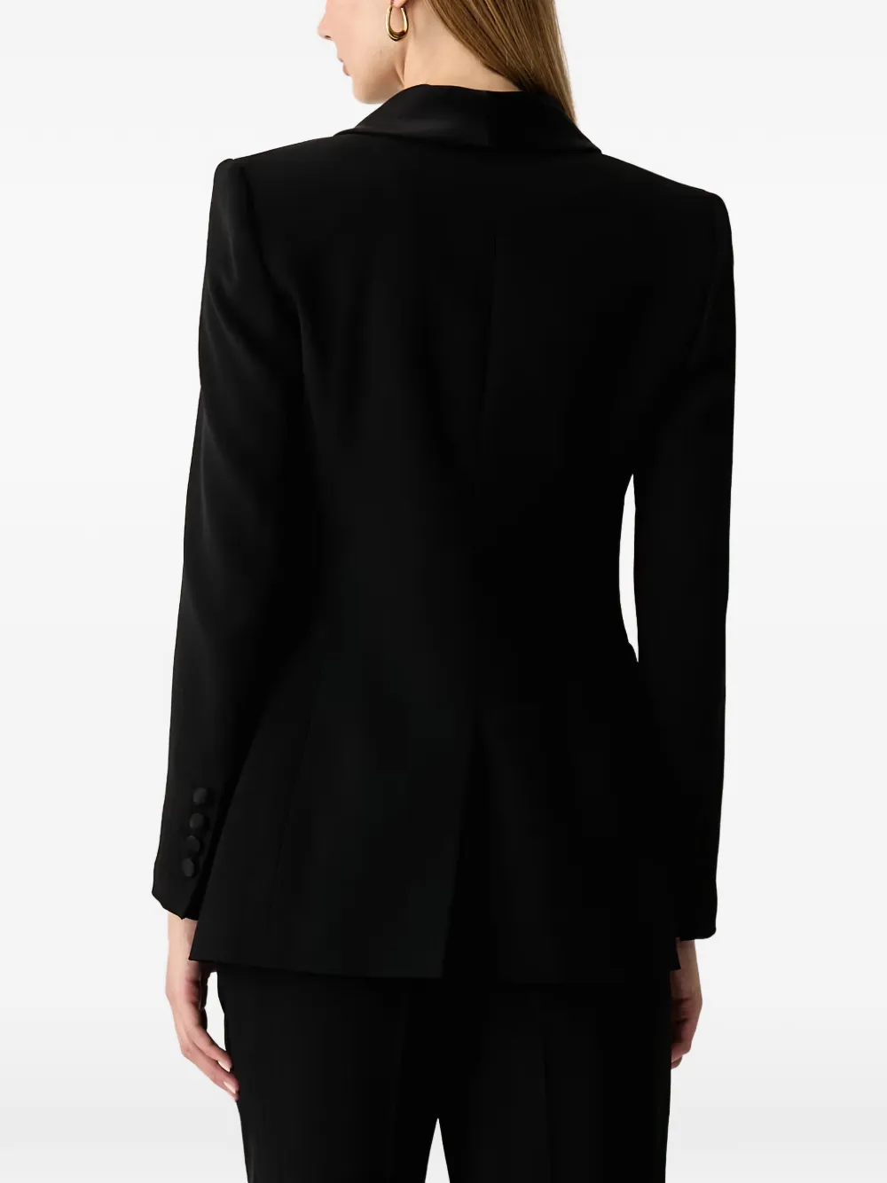 LUISA SPAGNOLI Spazzola blazer met sjaalrevers en geknoopt detail Zwart