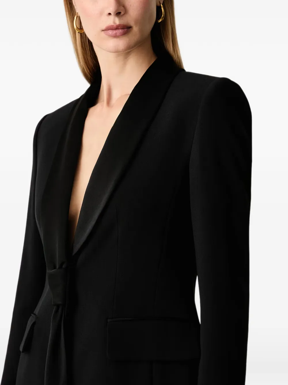 LUISA SPAGNOLI Spazzola blazer met sjaalrevers en geknoopt detail Zwart