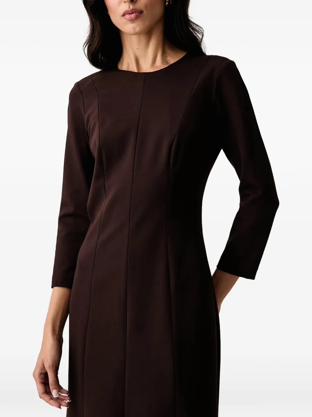 LUISA SPAGNOLI Ghedi panelled-flared midi dress - Marron LUISA SPAGNOLI Ghedi panelled-flared midi dress - Marron
