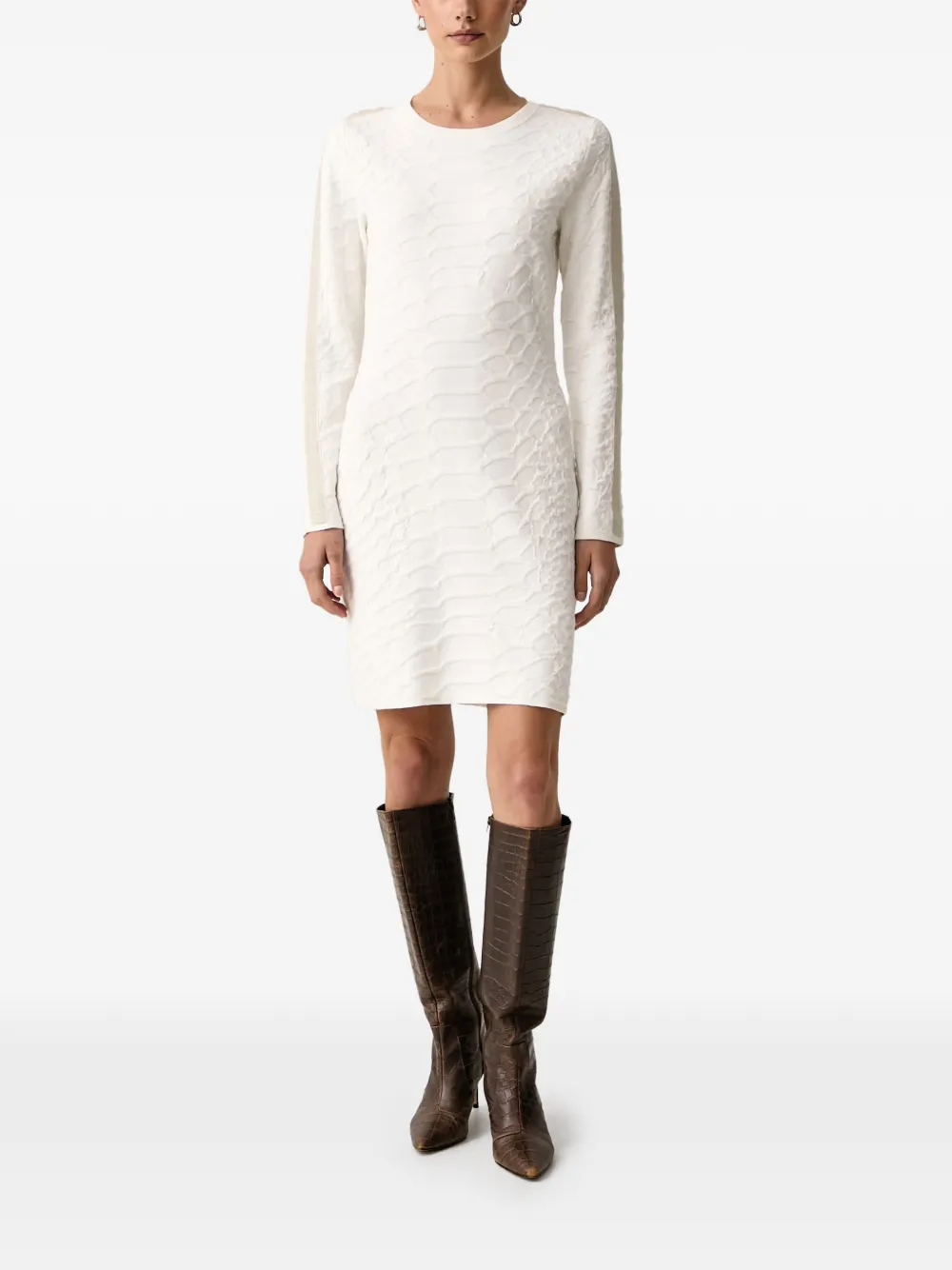 LIU JO Gebreide jurk met jacquard Wit