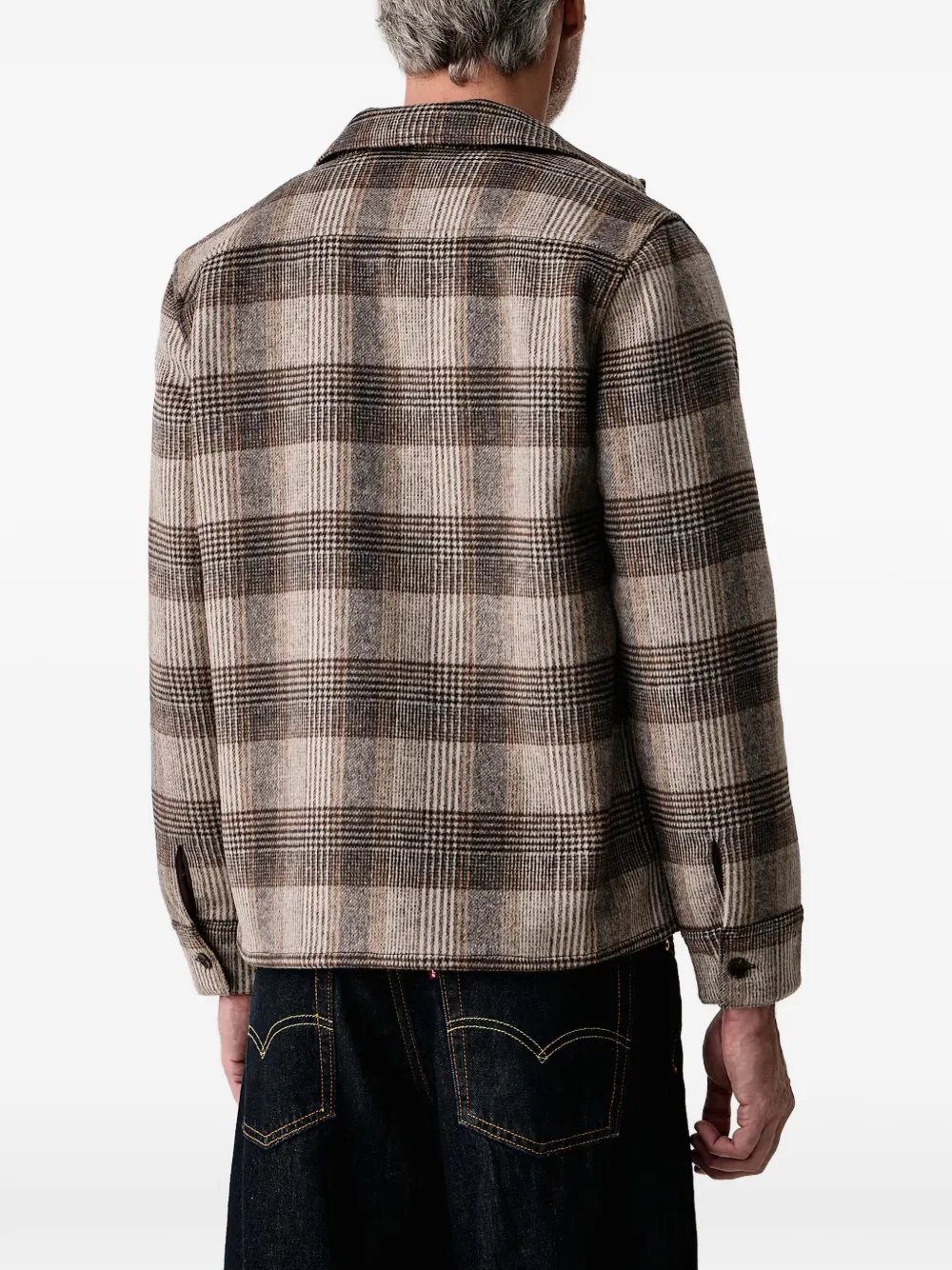 Lindbergh Geruit button-down shirtjack Bruin