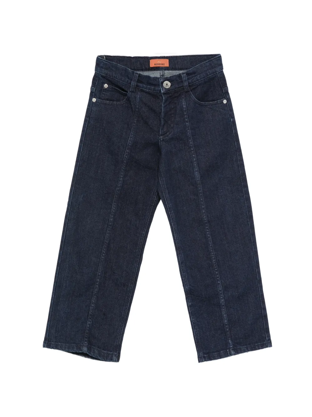 Missoni Kids jean à patch logo et broderie zig-zag - Bleu Missoni Kids jean à patch logo et broderie zig-zag - Bleu