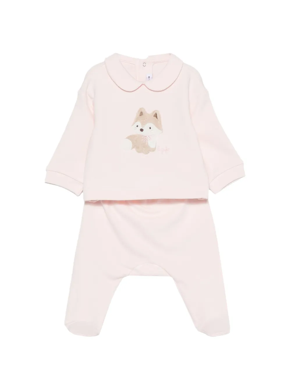 Il Gufo pyjama à patch renard et col claudine - Rose Il Gufo pyjama à patch renard et col claudine - Rose