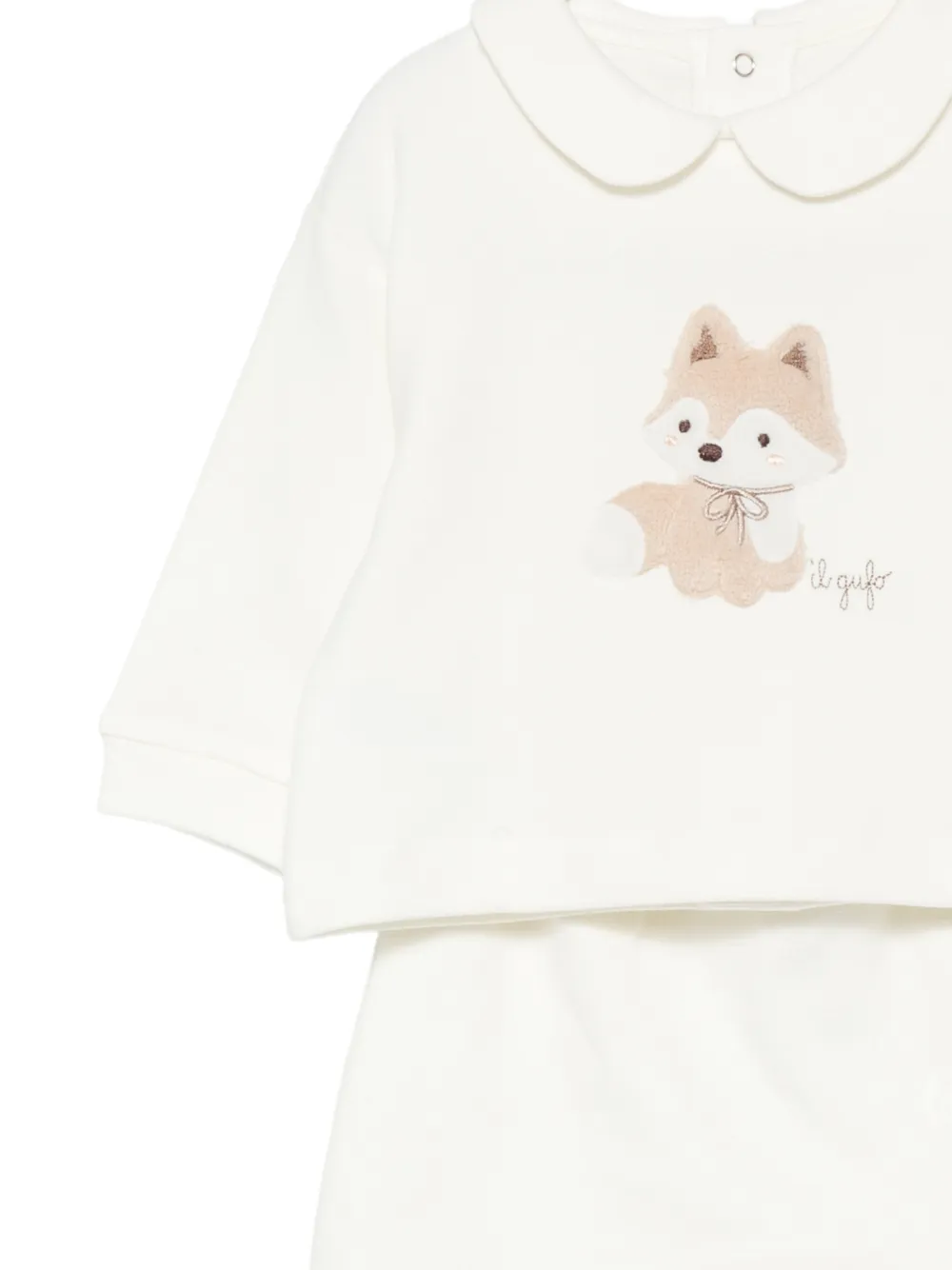 Il Gufo fox-patch collar pajamas Beige