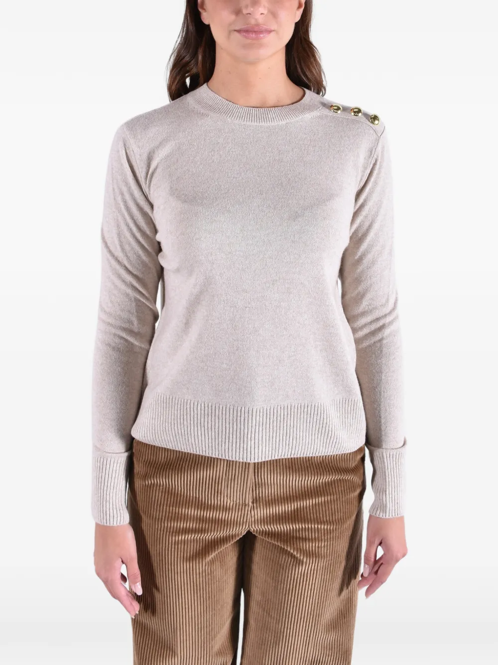 Barbour Eleanor button-detail crew-neck sweater