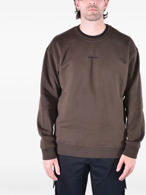 DONDUP logo-embroidered ribbed-trim sweatshirt