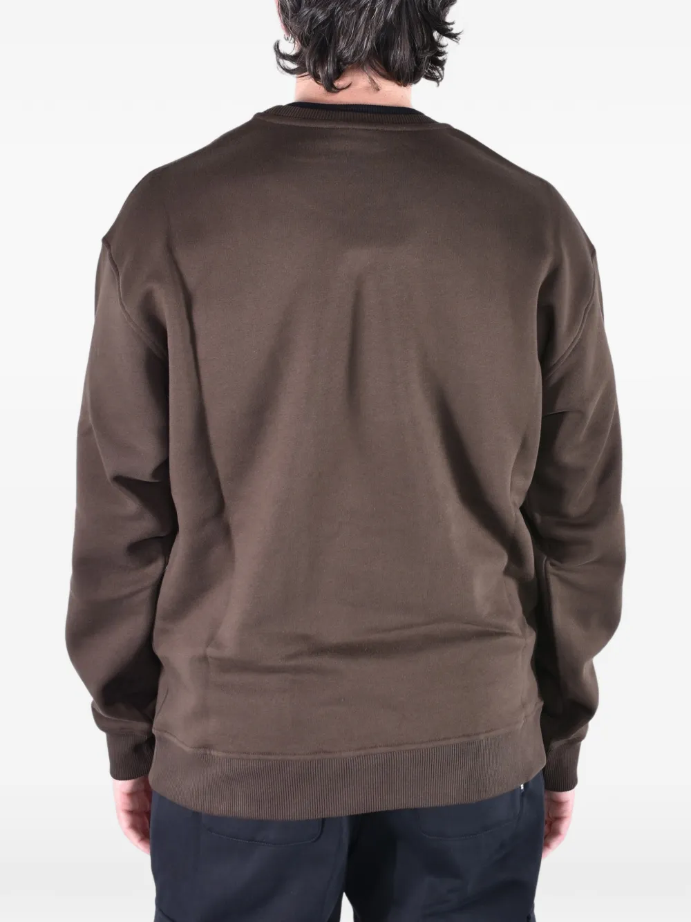 DONDUP Sweater met geborduurd logo en geribbelde afwerking Bruin