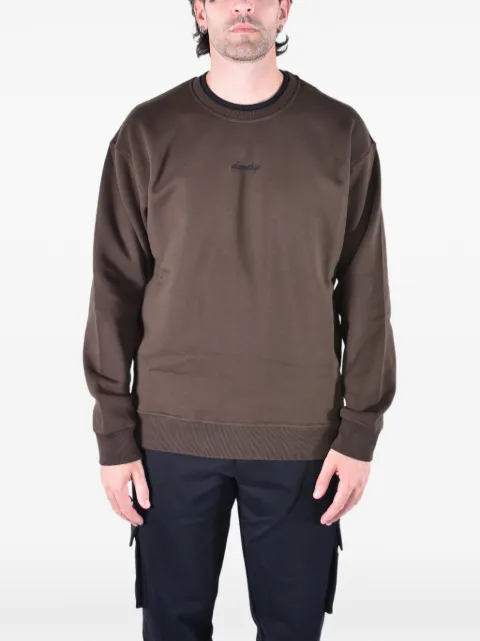 DONDUP logo-embroidered ribbed-trim sweatshirt