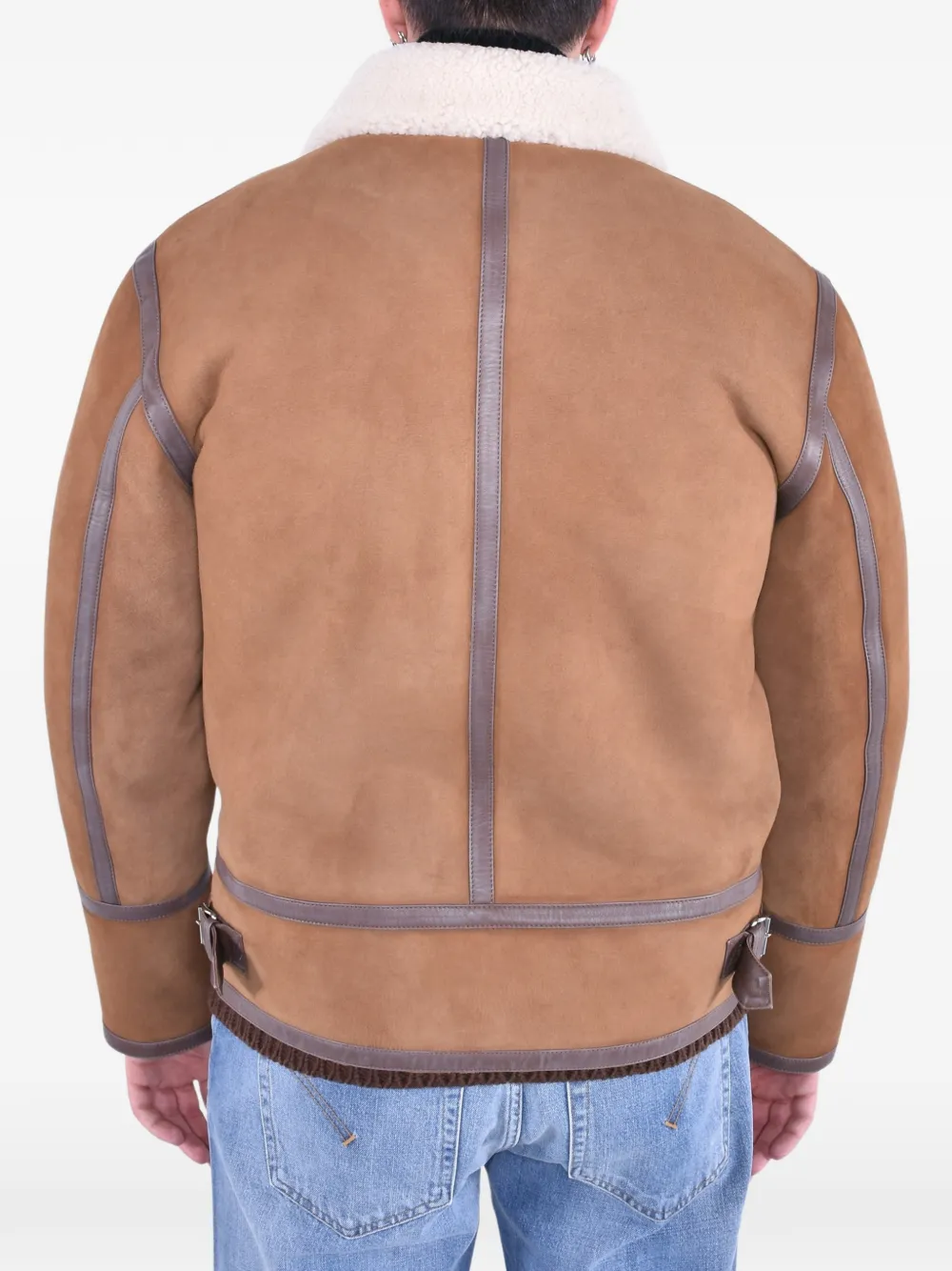 DONDUP Montone shearling panelled jacket Bruin