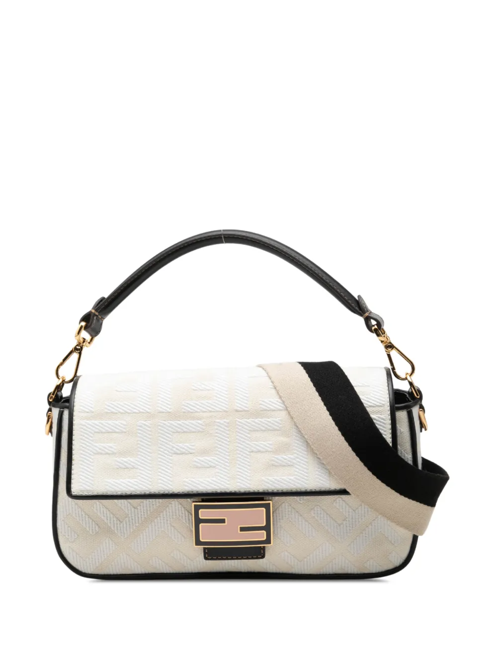 Fendi Pre-Owned 2000-2010 Zucca Embroidered Canvas Baguette satchel - Weiß