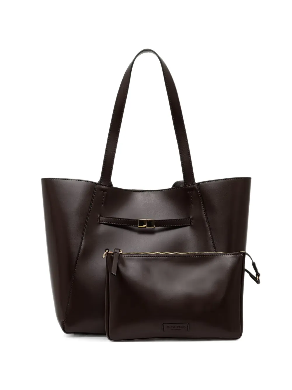 Marc O'Polo Tessa logo-patch pouch-detail tote bag - Marron Marc O'Polo Tessa logo-patch pouch-detail tote bag - Marron