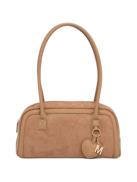 Morgan suede-effect heart-charm tote bag