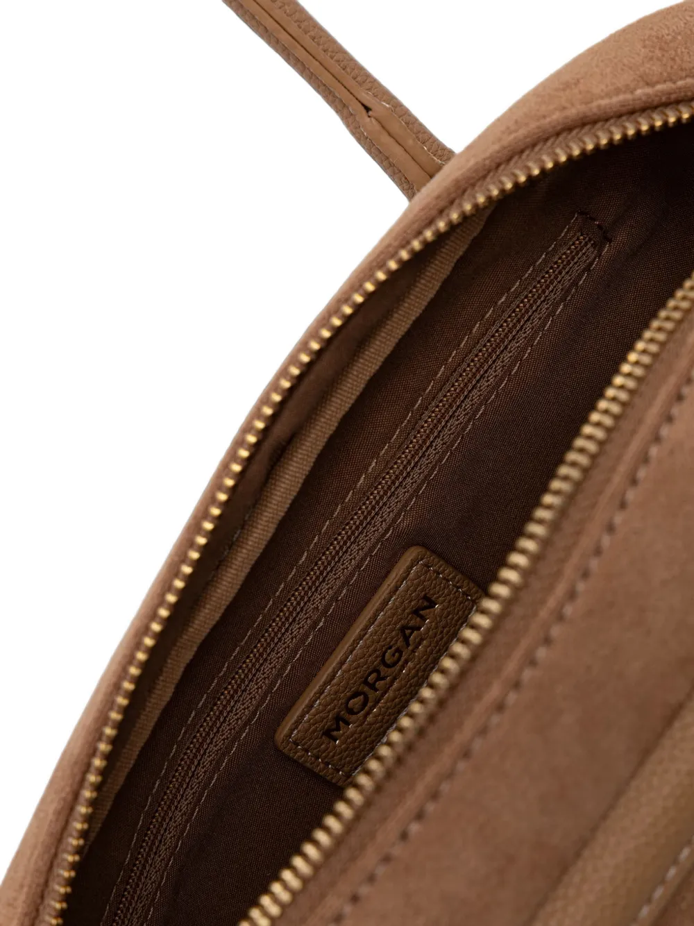 Morgan suede-effect heart-charm tote bag Beige