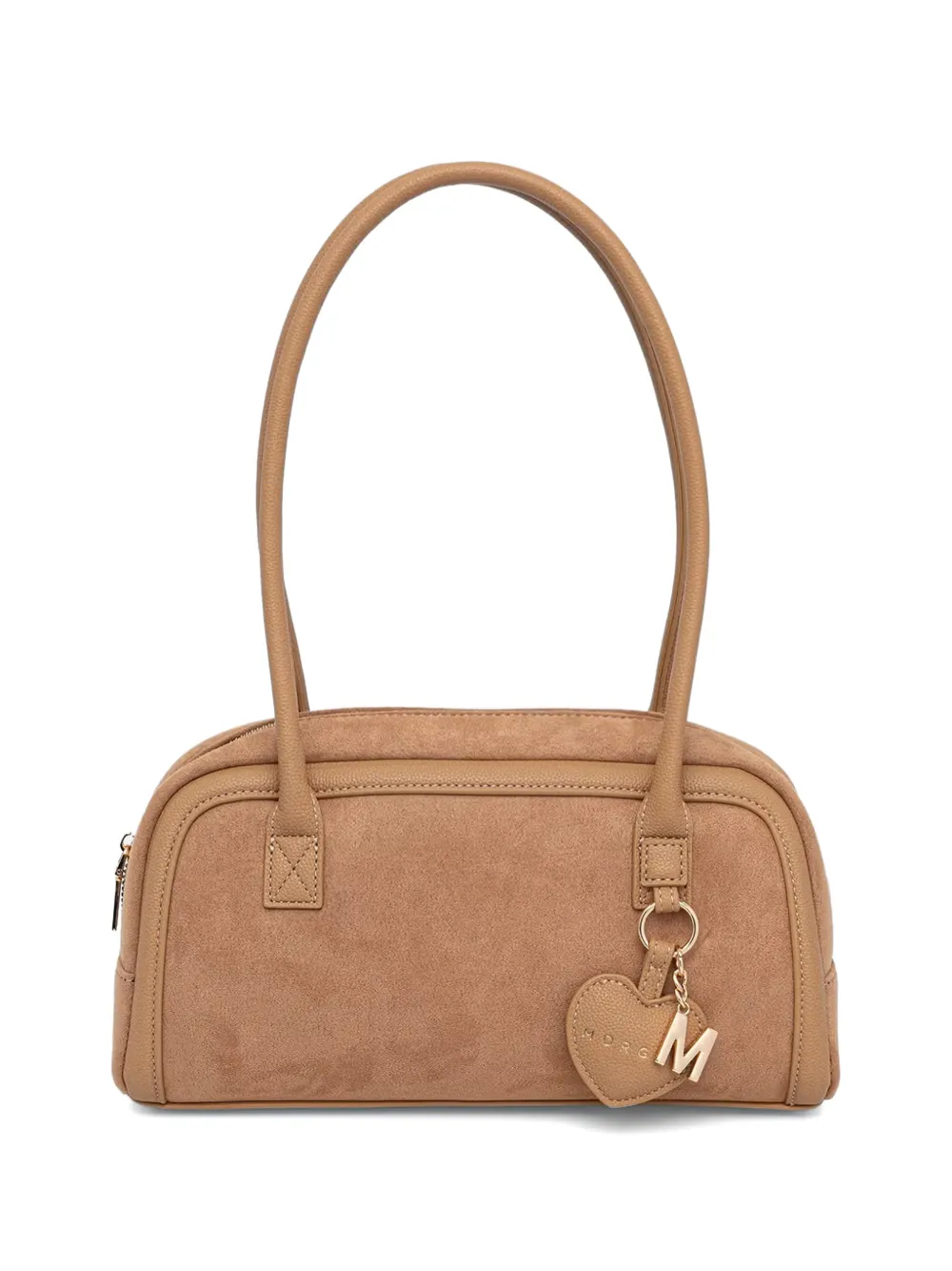 Morgan suede-effect heart-charm tote bag - Toni neutri