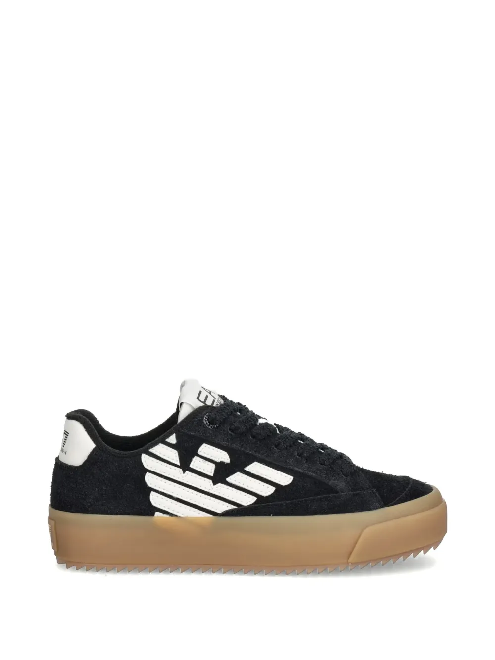 Ea7 Emporio Armani logo-detail leather sneakers - Nero