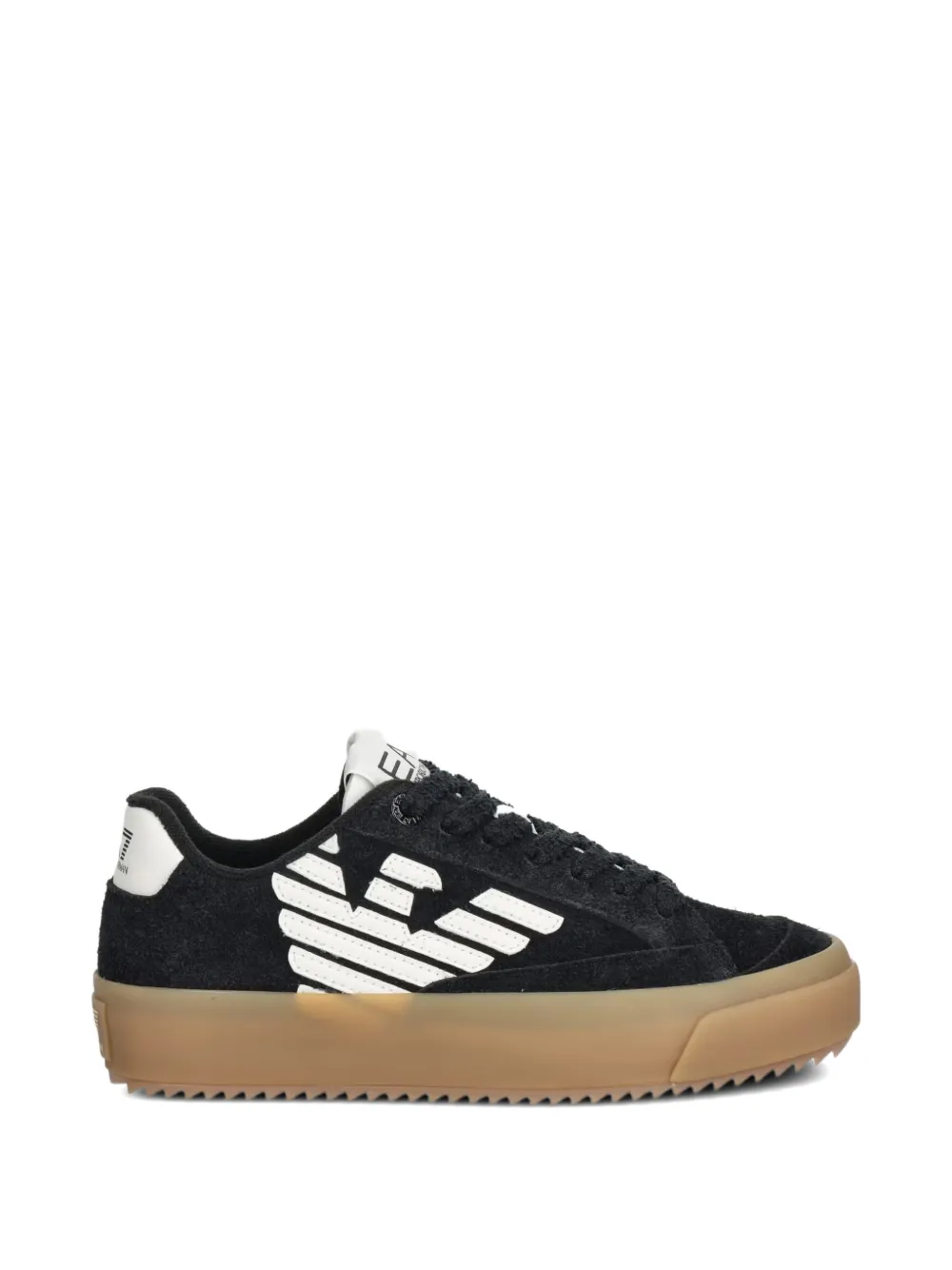Ea7 Emporio Armani logo-detail leather sneakers - Nero
