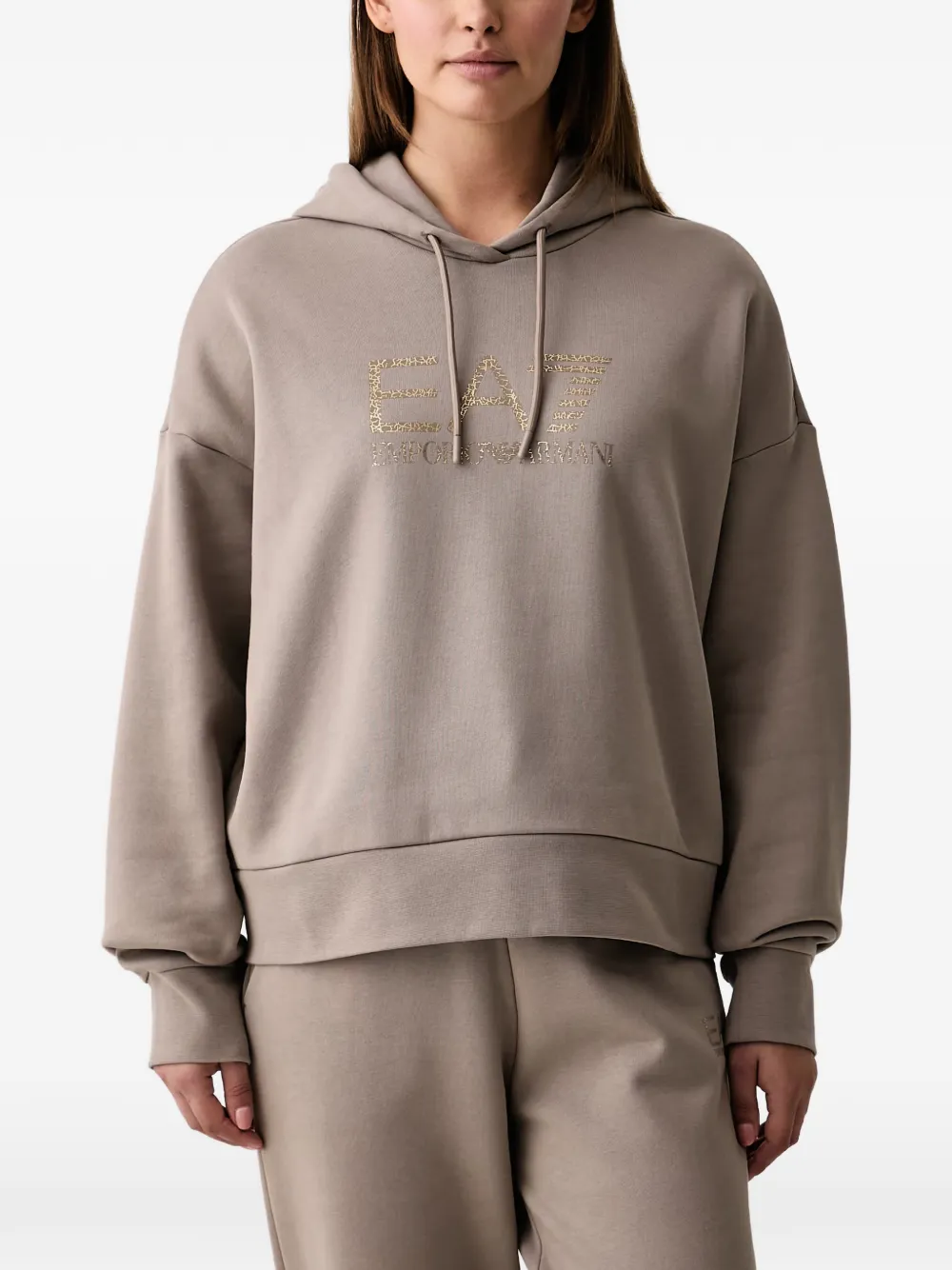 Ea7 Emporio Armani logo-detail tracksuit Beige