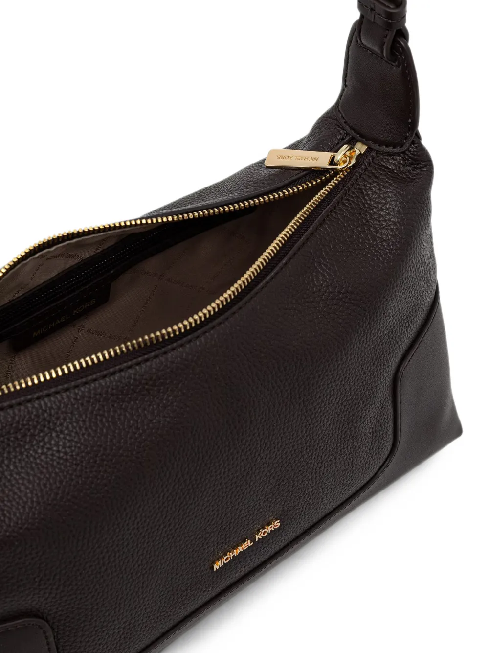 Michael Kors Medium Teddi leren schoudertas met textuur Bruin