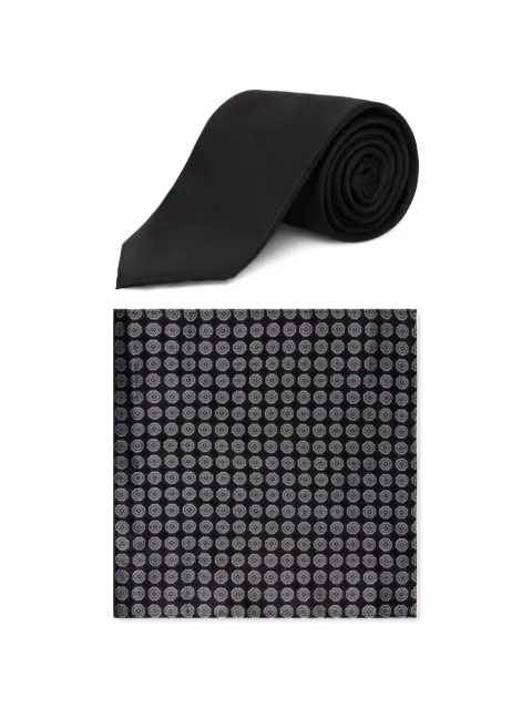 Michael Kors silk tie and printed pocket square gift set