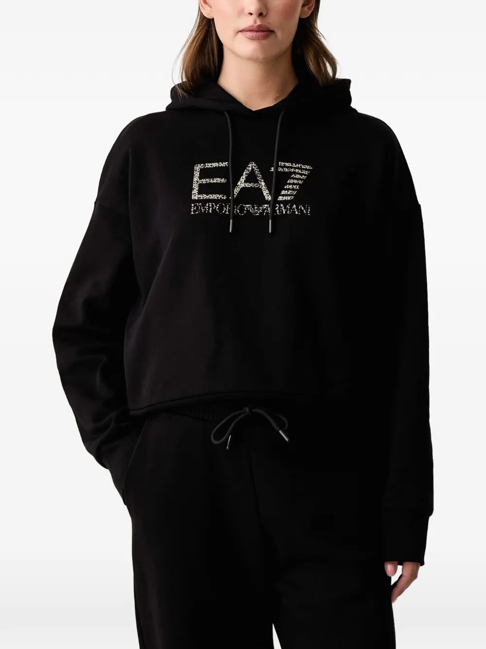 Ea7 Emporio Armani logo-print tracksuit - Black