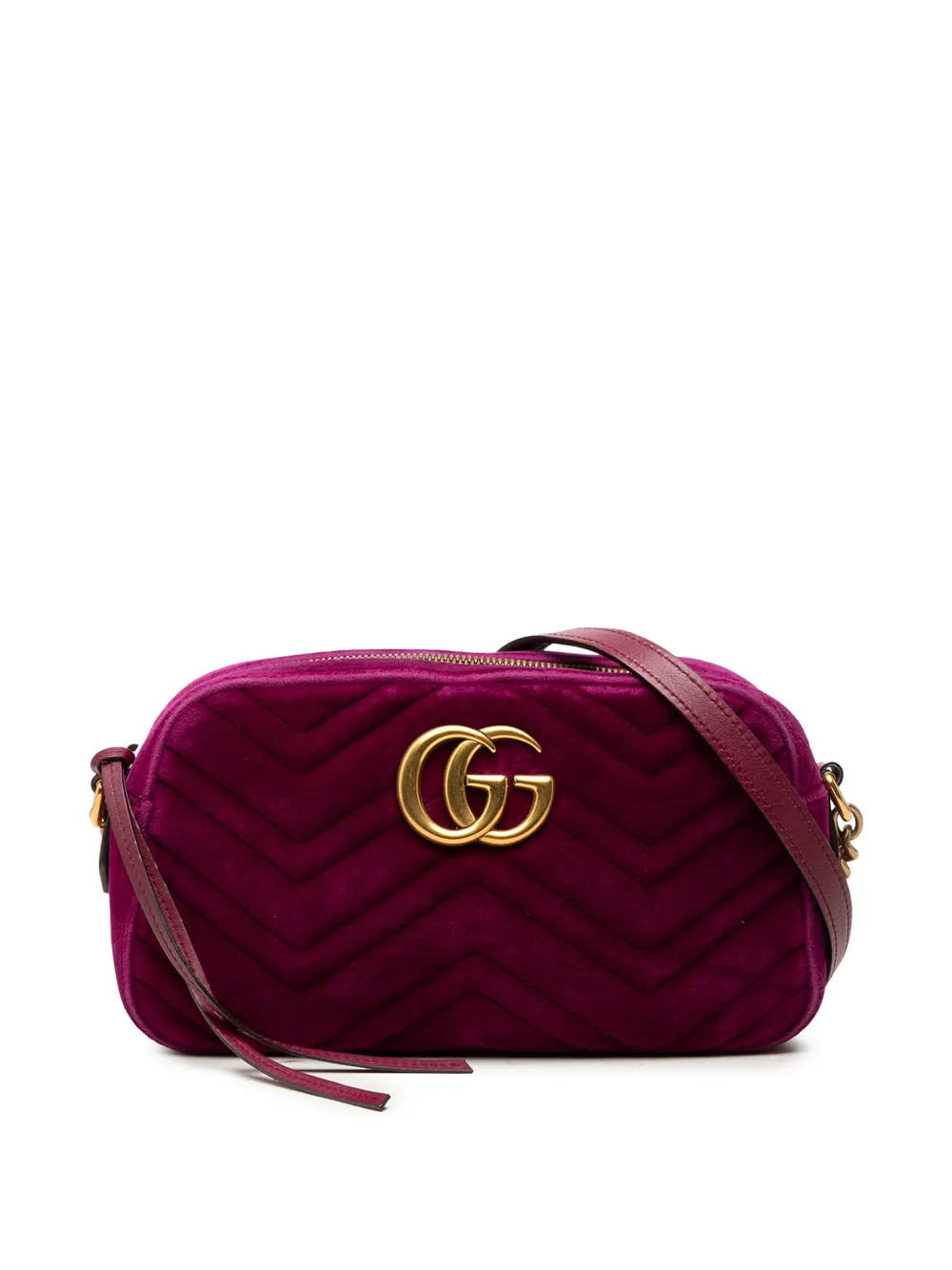 Gucci Pre-Owned 2016-2026 Small GG Marmont Matelasse Velvet crossbody bag - Viola