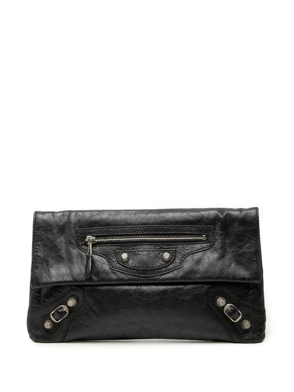Balenciaga Pre-Owned pochette enveloppe en cuir d'agneau Motocross Giant 12 (2005-2026) - Noir