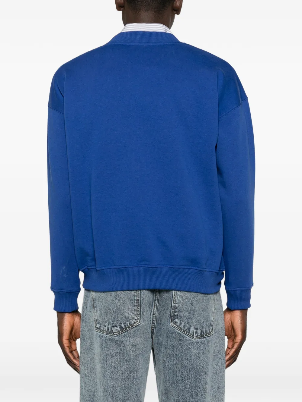 Drôle De Monsieur Sweater met tekst Blauw