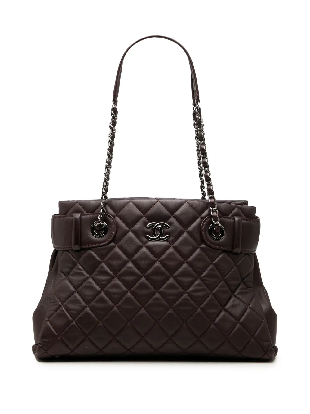 CHANEL Pre-Owned 2014-2015 Small Quilted Lambskin Coco Loop tote bag - Rosso