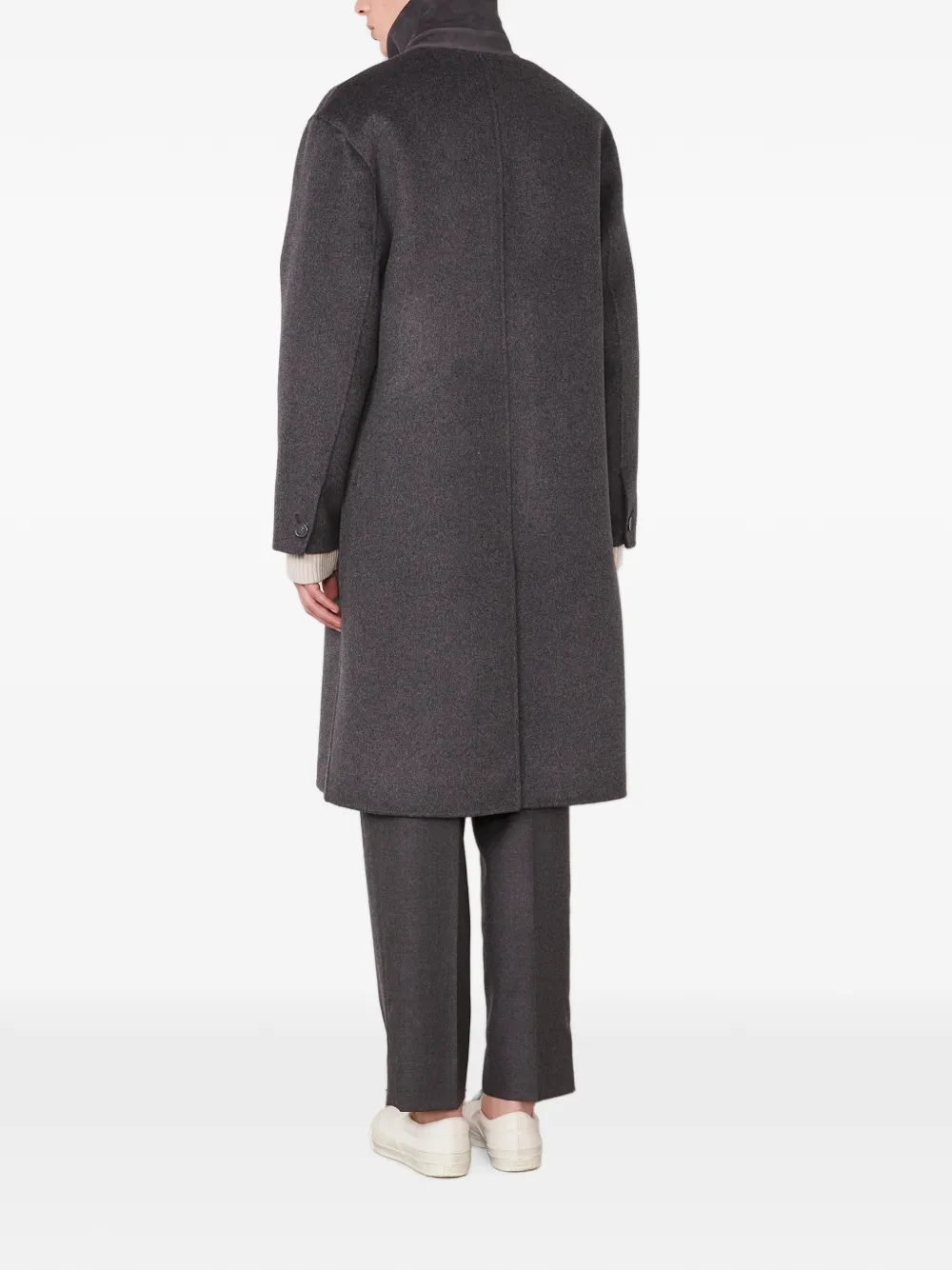 Officine Generale Braxton button-fastening wool coat Grijs