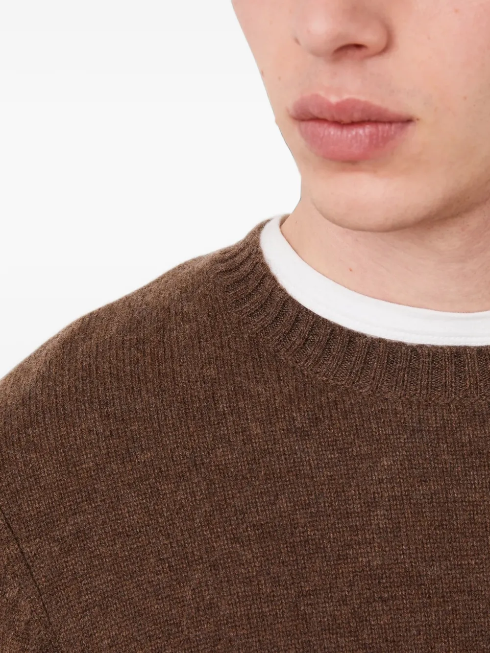 Officine Generale Riley crew-neck wool sweater Bruin