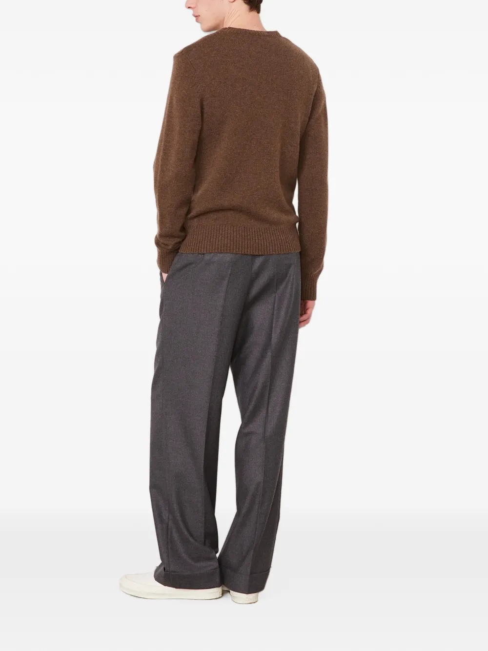 Officine Generale Riley crew-neck wool sweater Bruin
