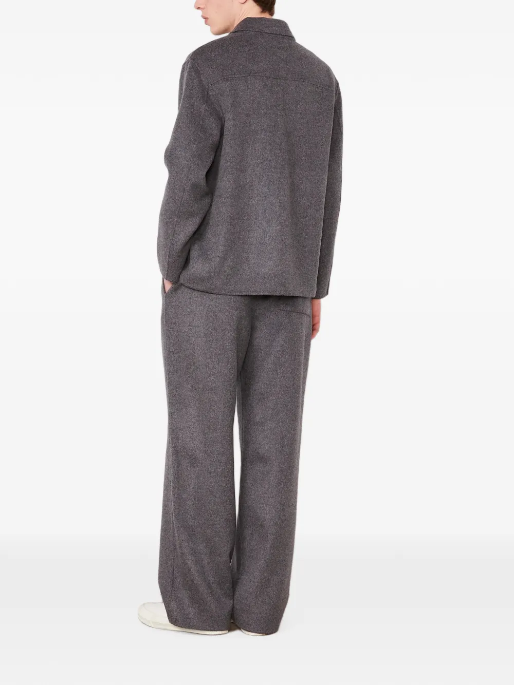 Officine Generale Hairy wollen shirtjack met knopen Grijs