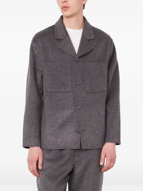 Officine Generale Hairy button-up wool shirt jacket