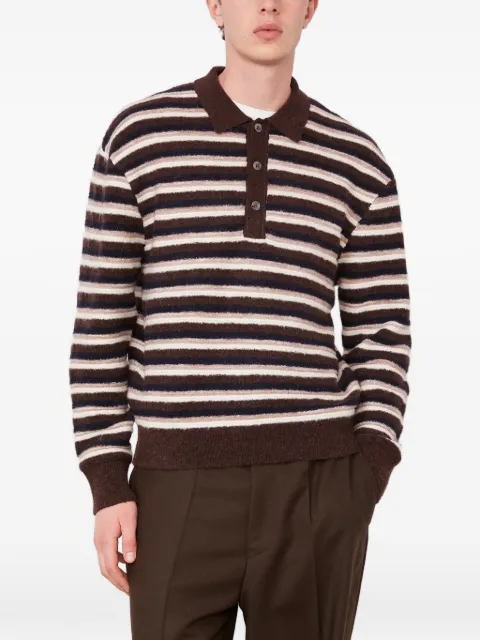 Officine Generale Patchi striped polo sweater