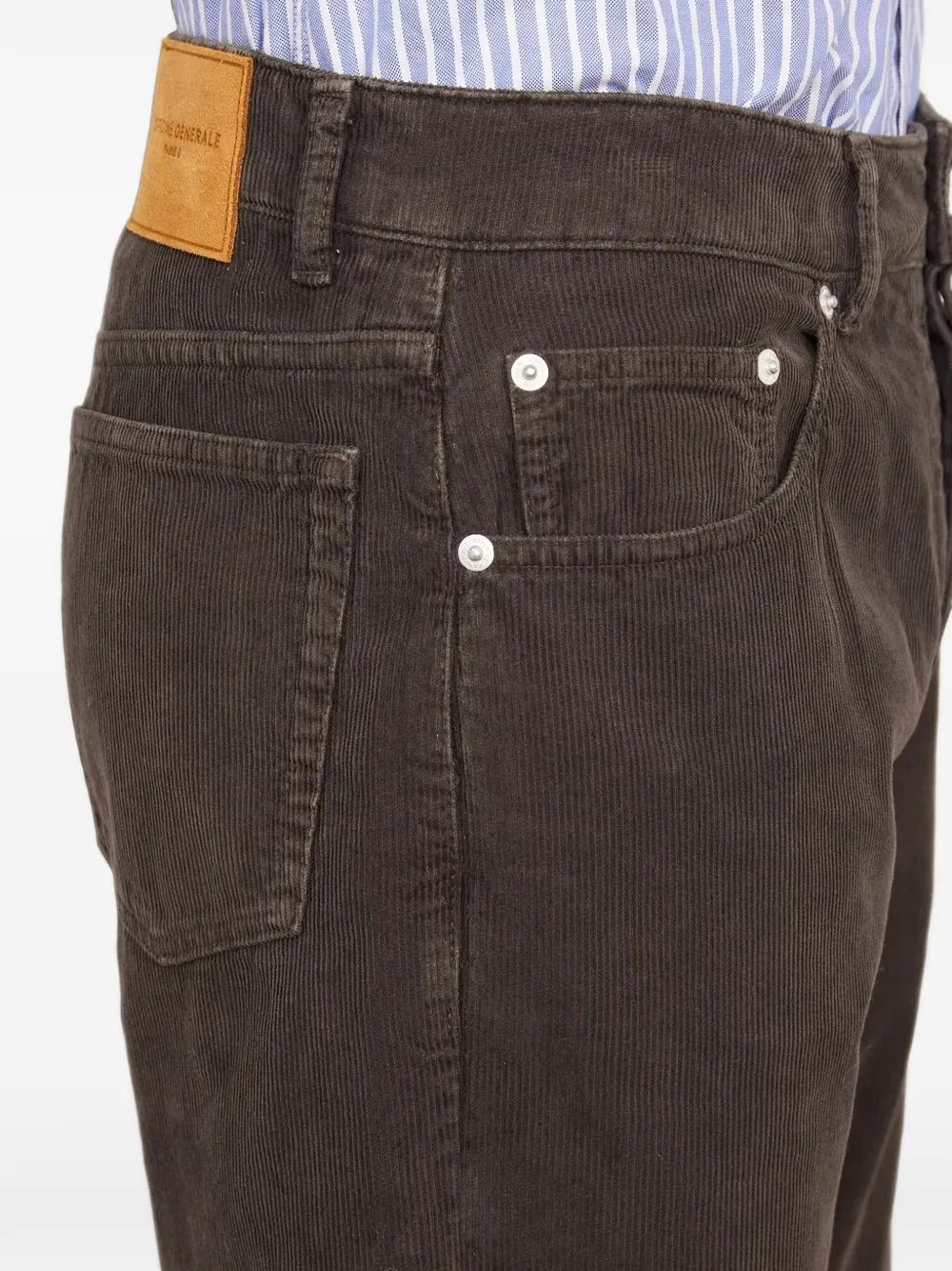 Officine Generale corduroy straight-leg trousers Bruin