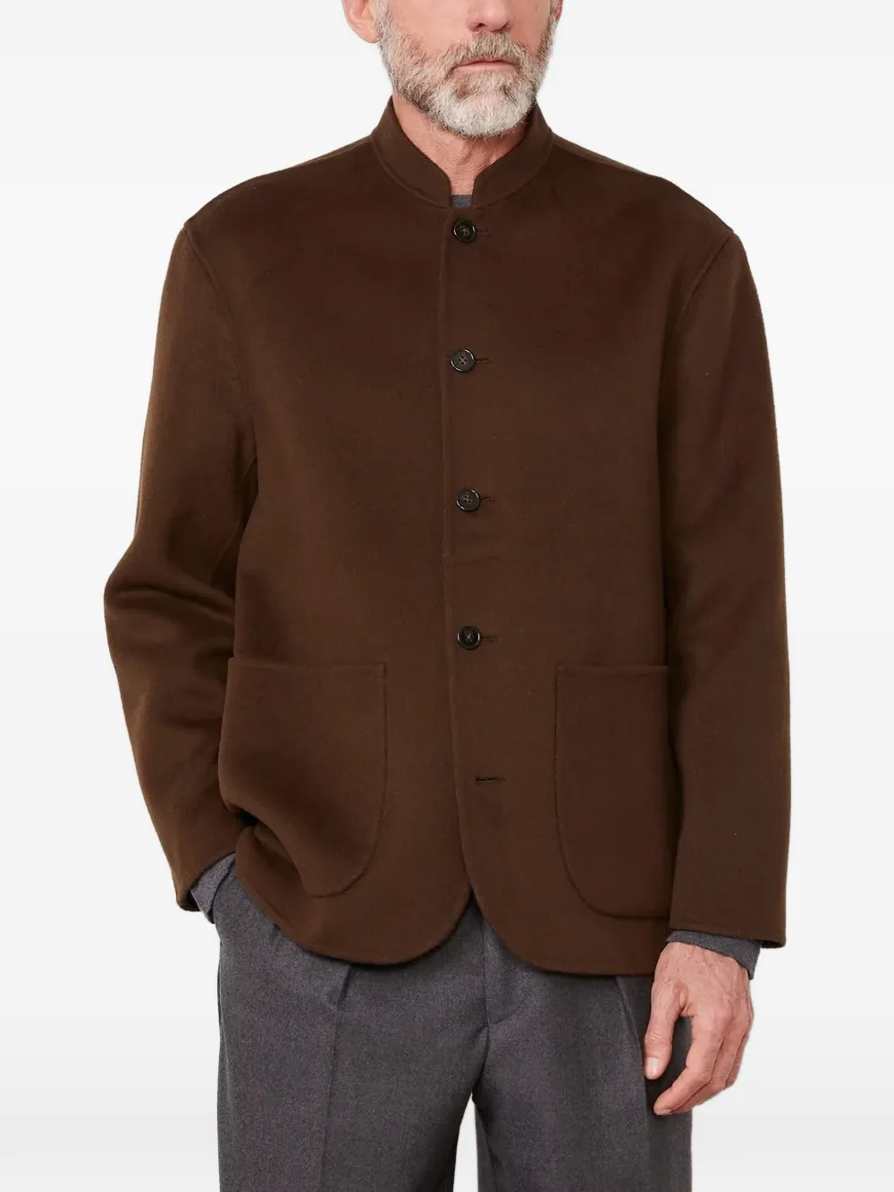 Officine Generale Simão mandarin-collar wool jacket