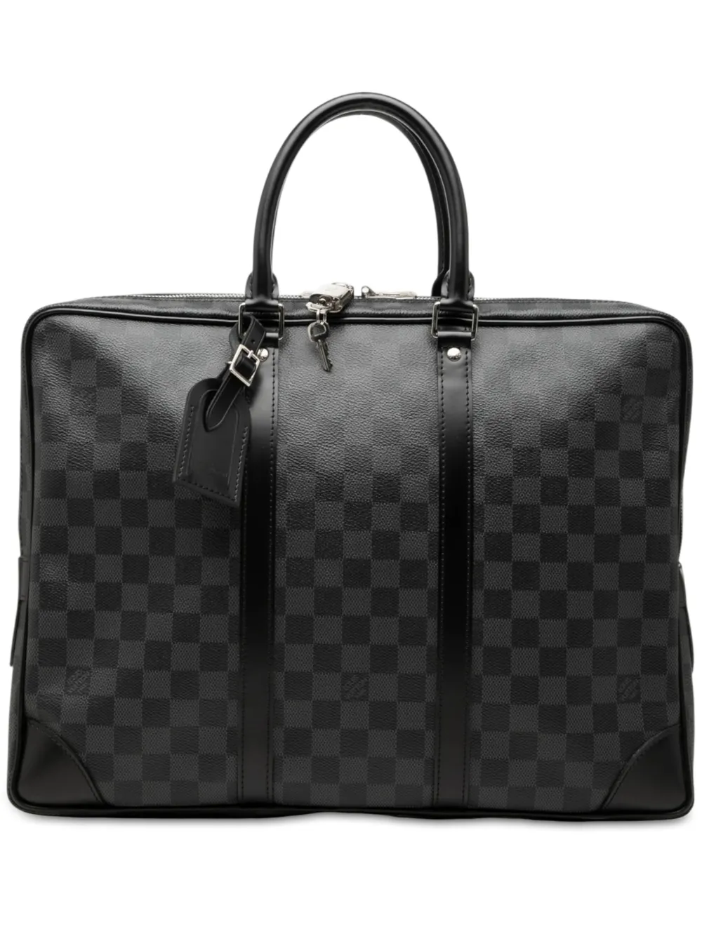 Louis Vuitton Pre-Owned 2016 Damier Graphite Porte Documents Voyage PM Aktentasche - Schwarz