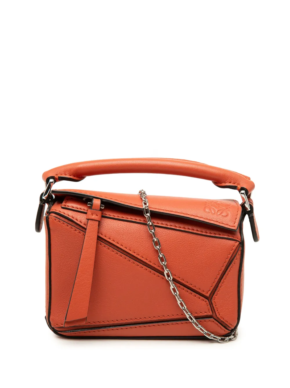 Loewe Pre-Owned 2021 Nano Calfskin Puzzle satchel - Orange