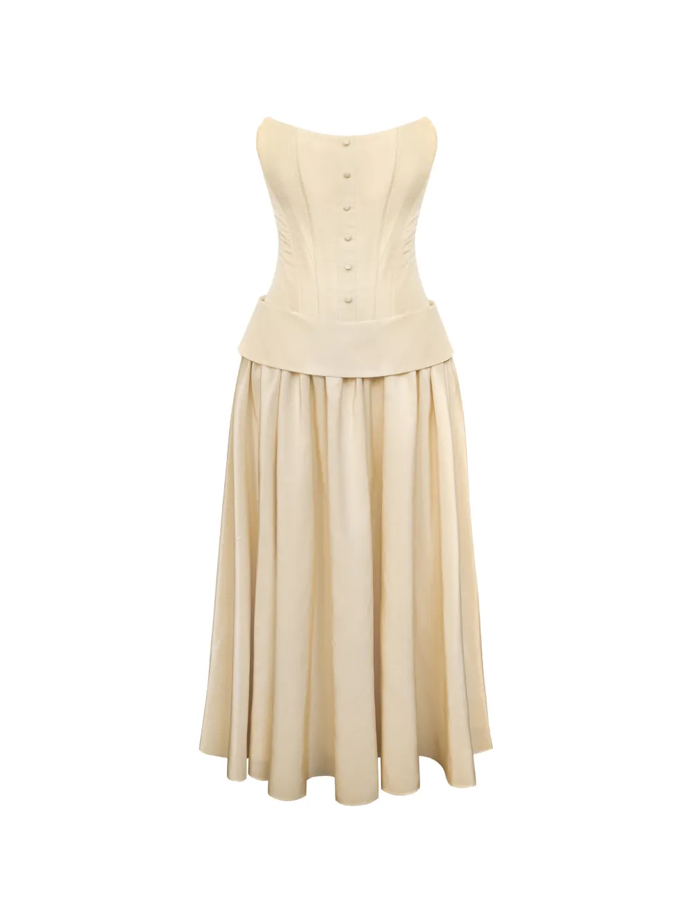 POST MERIDIEM Set aus Corsage und Midirock - Nude