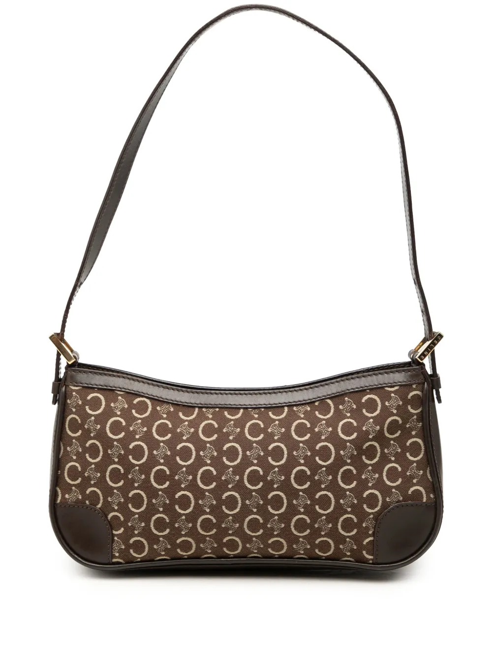 Celine Pre-Owned 2002 C Macadam Canvas shoulder bag - Braun