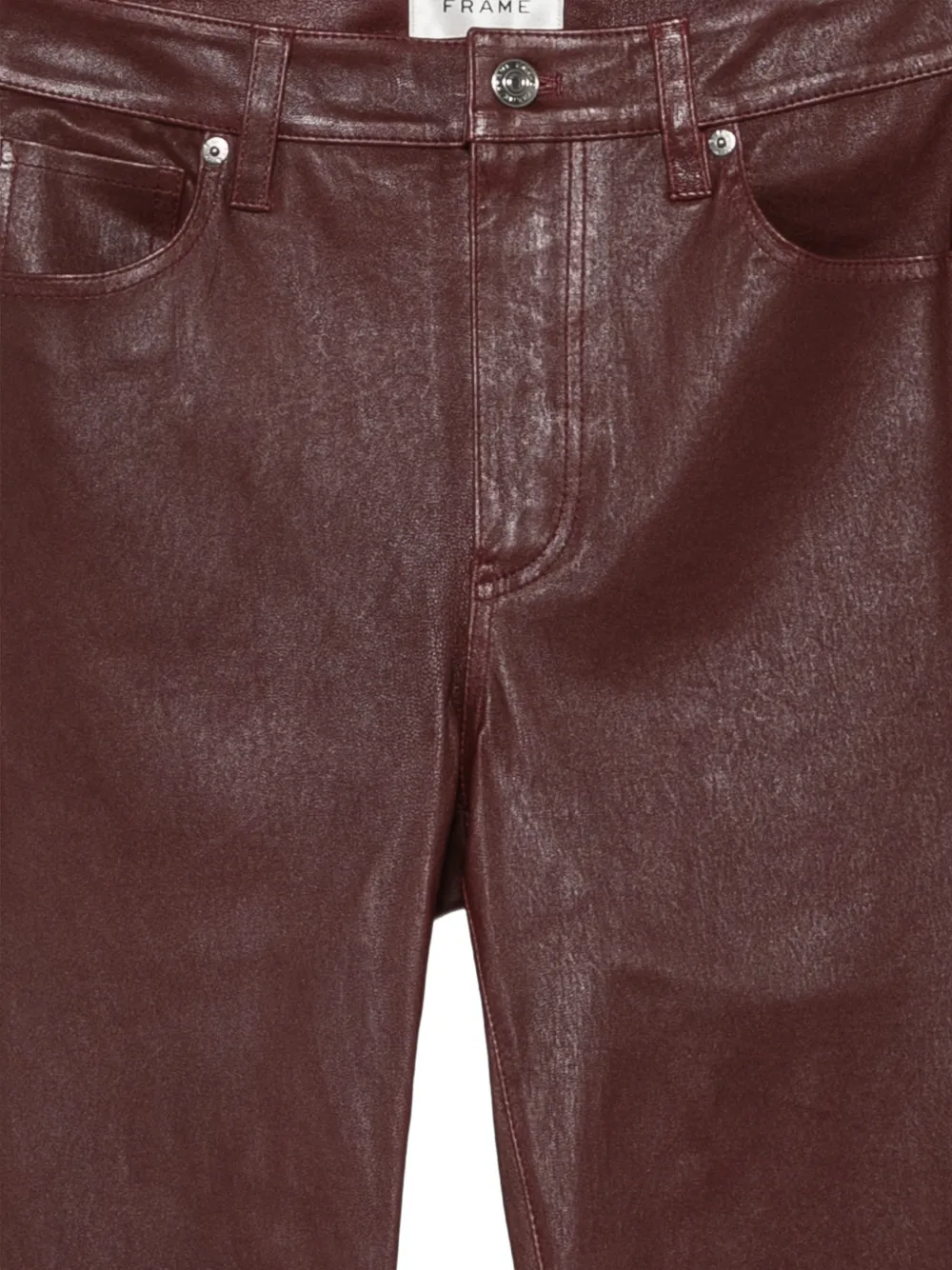 FRAME Reboot flared leather trousers Rood