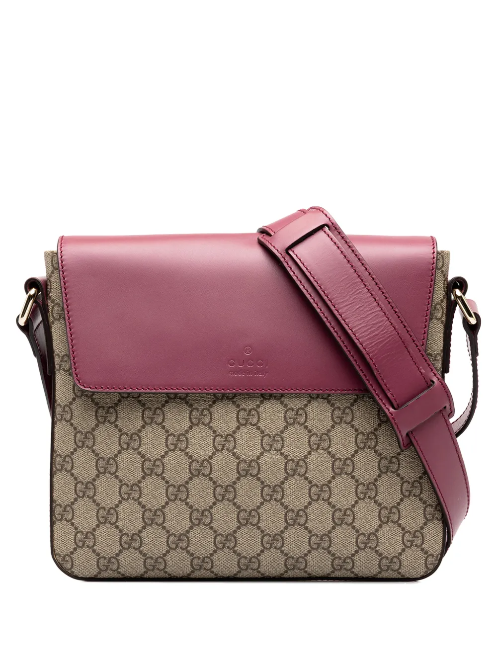 Gucci Pre-Owned sacoche à bandoulière à motif GG Supreme et à rabat (2000-2015) - Tons neutres Gucci Pre-Owned sacoche à bandoulière à motif GG Supreme et à rabat (2000-2015) - Tons neutres
